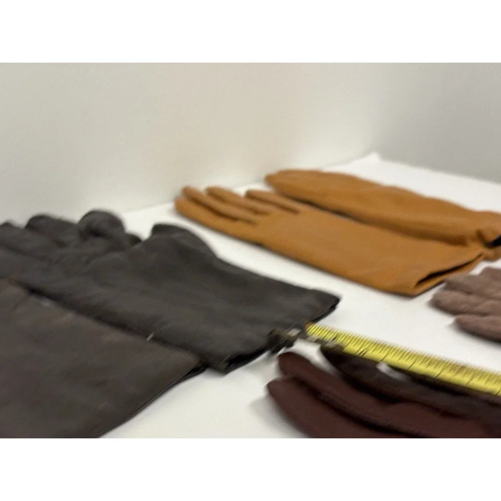 Vintage Leather Women's Gloves Pairs Rabbit, Cashmere See Photos Lot Of 4